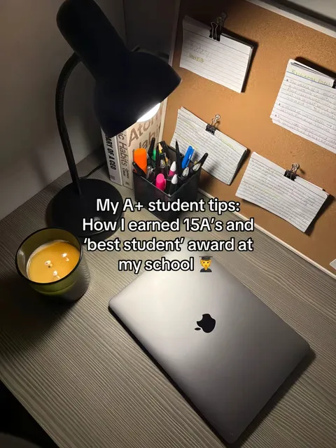 TikTok slideshow cover: My A+ student tips: How I earned 15A's and 'best student' award at my school
