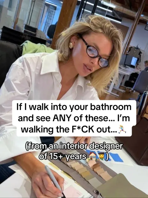 TikTok slideshow cover: Bathroom Trends Critique