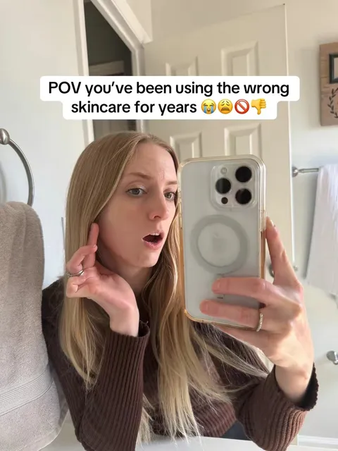 TikTok slideshow cover: POV you've been using the wrong skincare for years