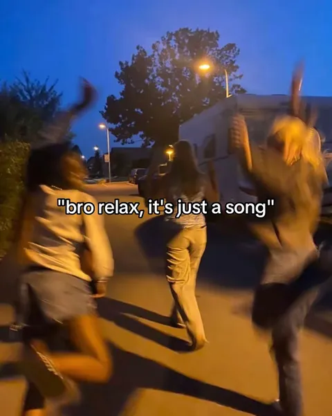 TikTok slideshow cover: "bro relax, it's just a song"