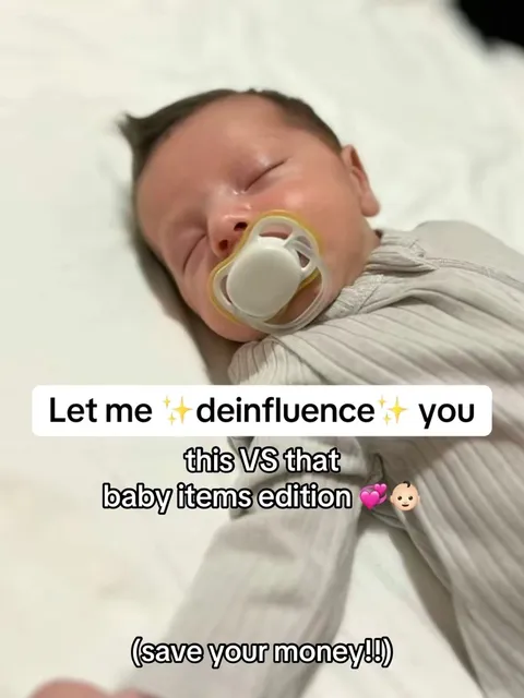 TikTok slideshow cover: Let me deinfluence you this VS that baby items edition (save your money!!)