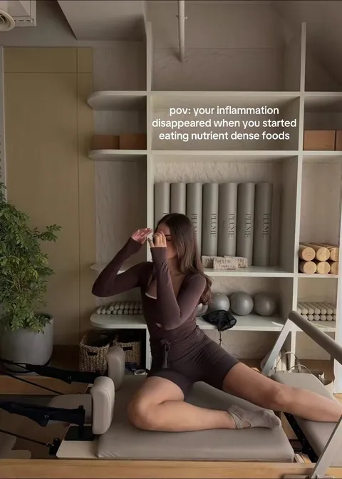 TikTok slideshow cover: pov: your inflammation disappeared when you started eating nutrient dense foods