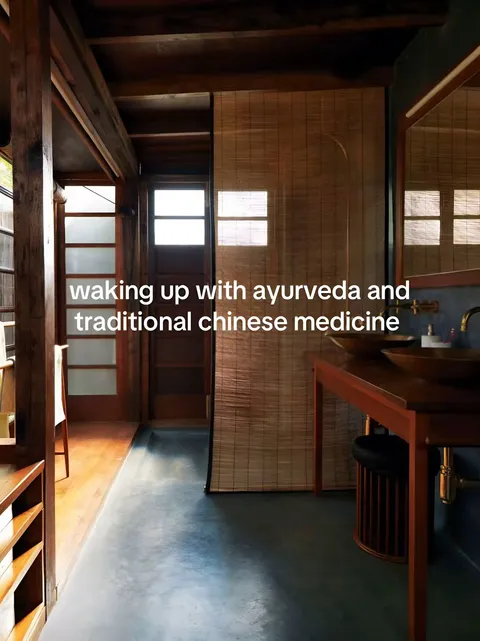 TikTok slideshow cover: Morning routine with Ayurveda and TCM