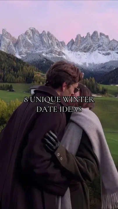 TikTok slideshow cover: 8 UNIQUE WINTER DATE IDEAS