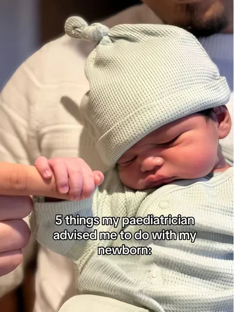 TikTok slideshow cover: 5 things my paediatrician advised me to do with my newborn