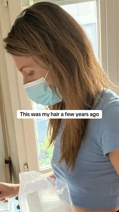 TikTok slideshow cover: This was my hair a few years ago