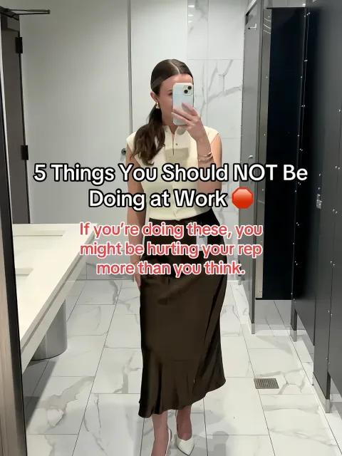 TikTok slideshow cover: 5 things not to do at work