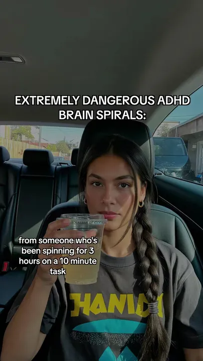 TikTok slideshow cover: Dangerous ADHD brain spirals