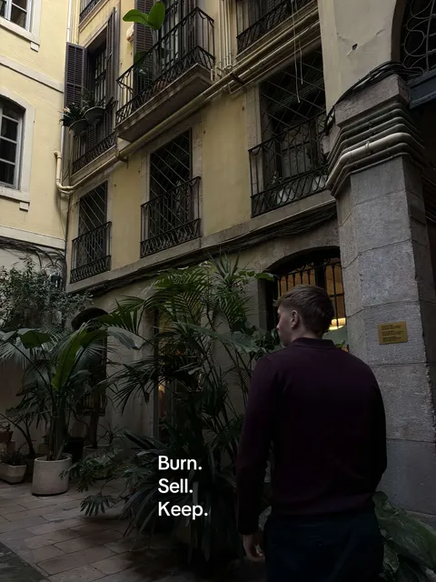 TikTok slideshow cover: Burn. Sell. Keep.