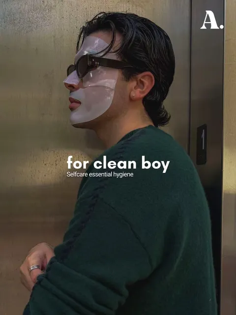 TikTok slideshow cover: for clean boy Selfcare essential hygiene