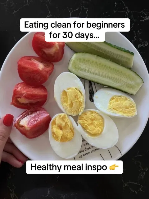 TikTok slideshow cover: Eating clean for beginners for 30 days...