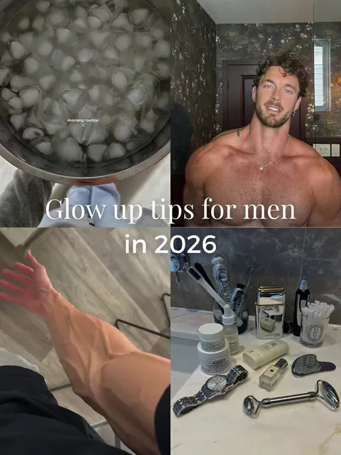 TikTok slideshow cover: Glow up tips for men in 2026