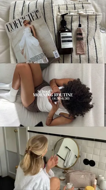 TikTok slideshow cover: School Morning Routine (4:30-6:30)