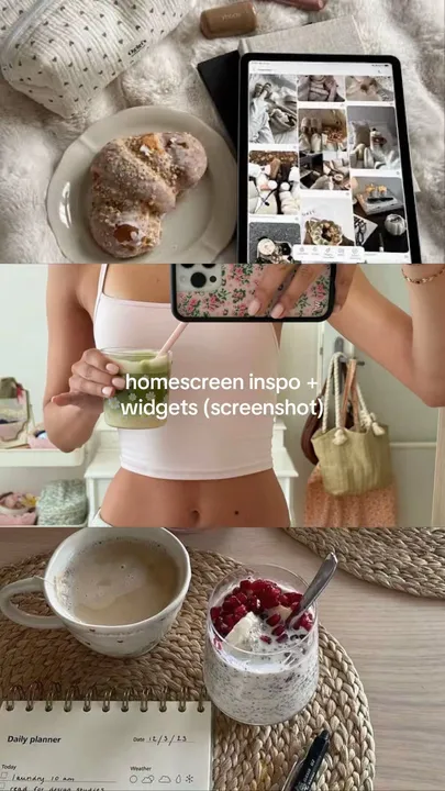 TikTok slideshow cover: homescreen inspo + widgets (screenshot)