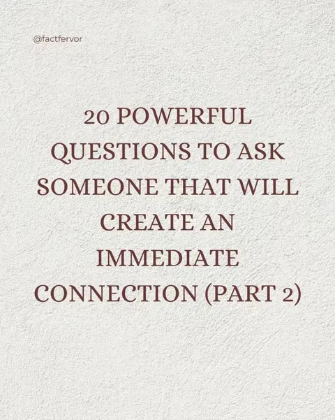 TikTok slideshow cover: 20 Powerful Questions for Immediate Connection