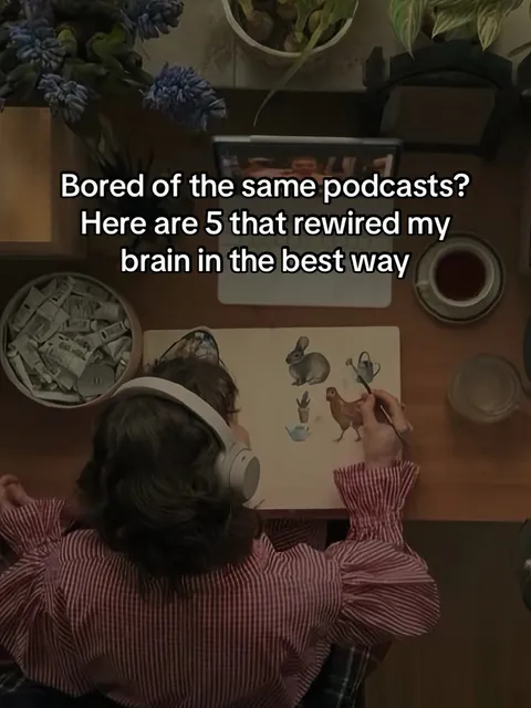 TikTok slideshow cover: Bored of the same podcasts?