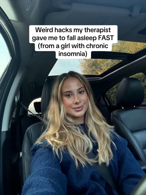 TikTok slideshow cover: Weird hacks to fall asleep fast