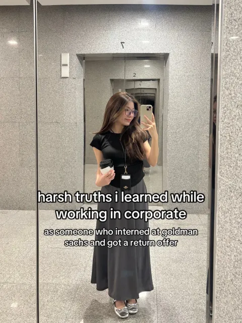 TikTok slideshow cover: harsh truths i learned while working in corporate