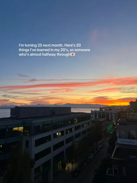 TikTok slideshow cover: 20 things learned in my 20's