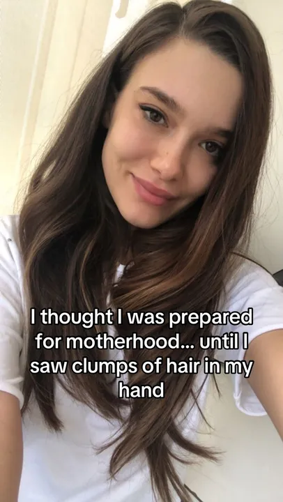 TikTok slideshow cover: Motherhood and hair loss