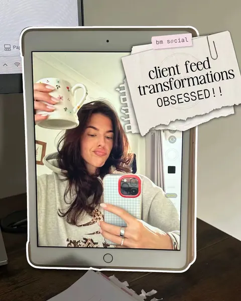 TikTok slideshow cover: client feed transformations OBSESSED!!