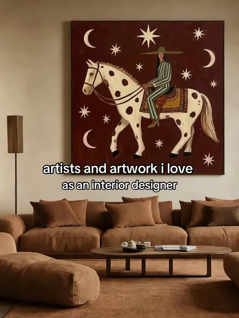 TikTok slideshow cover: Artists and artwork I love as an interior designer