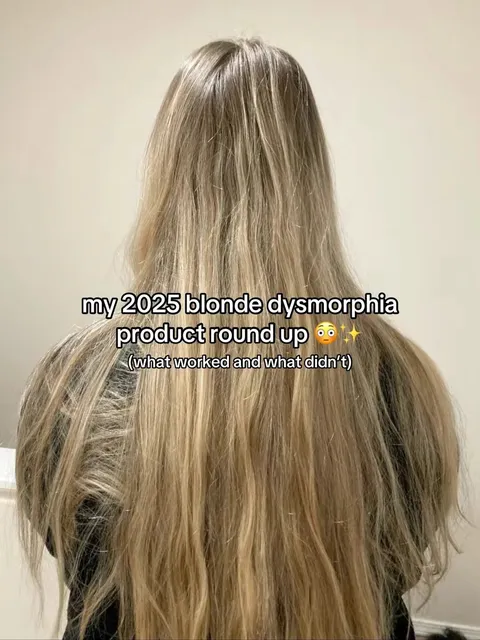 TikTok slideshow cover: 2025 blonde dysmorphia product round up