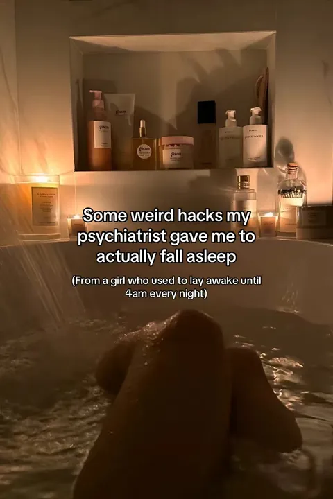 TikTok slideshow cover: Some weird hacks to fall asleep