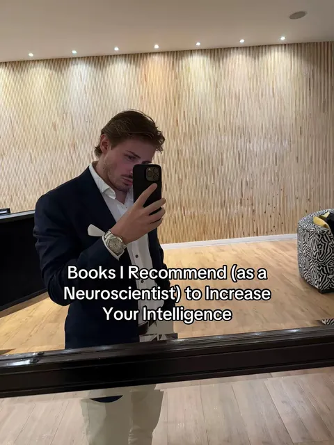 TikTok slideshow cover: Books I Recommend (as a Neuroscientist) to Increase Your Intelligence