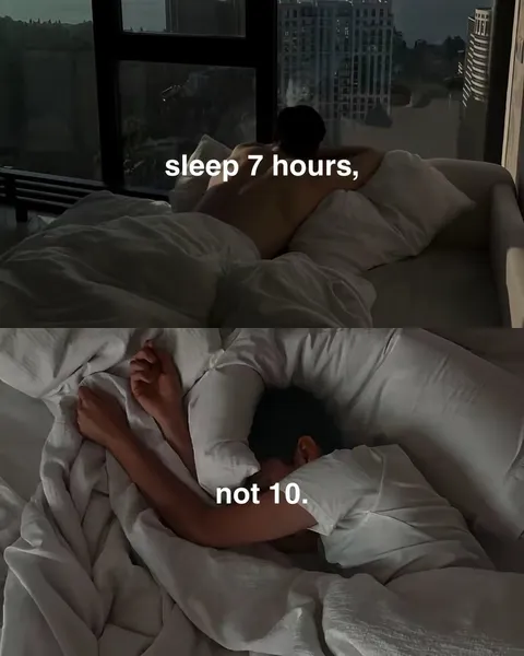 TikTok slideshow cover: sleep 7 hours, not 10.