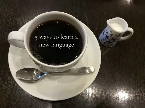 TikTok slideshow cover: 5 ways to learn a new language