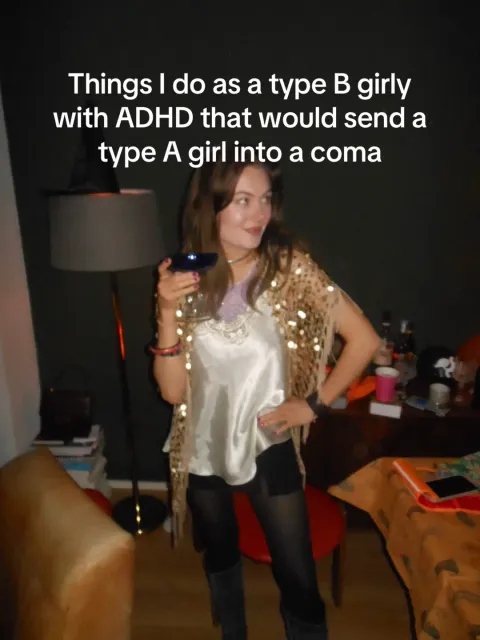 TikTok slideshow cover: Life as a type B girl with ADHD