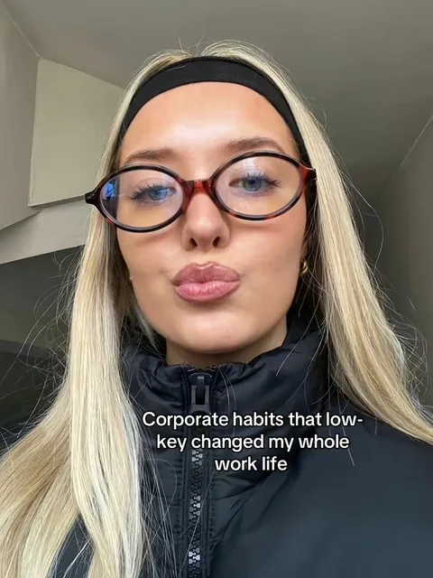 TikTok slideshow cover: Corporate habits that changed my work life