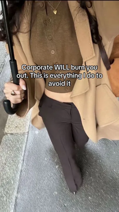 TikTok slideshow cover: Avoiding Corporate Burnout
