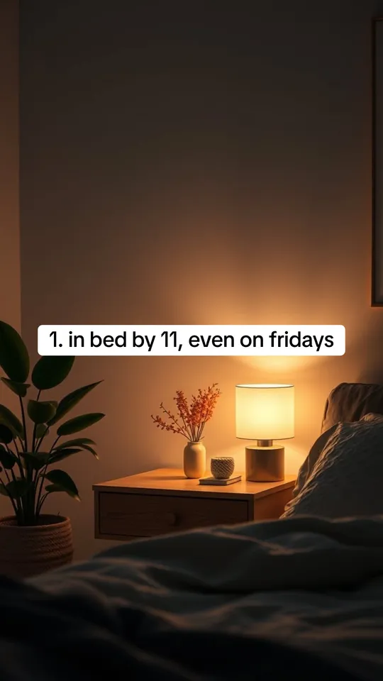 Example slide with the text: 1. in bed by 11, even on fridays