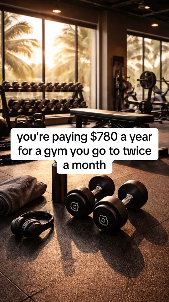 Example slide with the text: you're paying $780 a year for a gym you go to twice a month