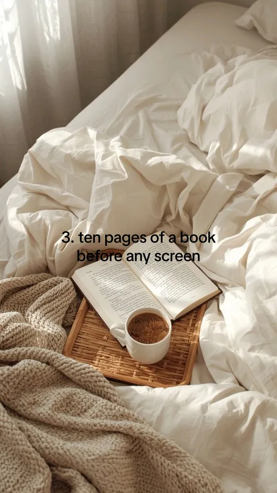 Example slide with the text: 3. ten pages of a book before any screen